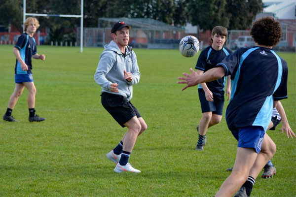 Napier Boys’ High School students playing football